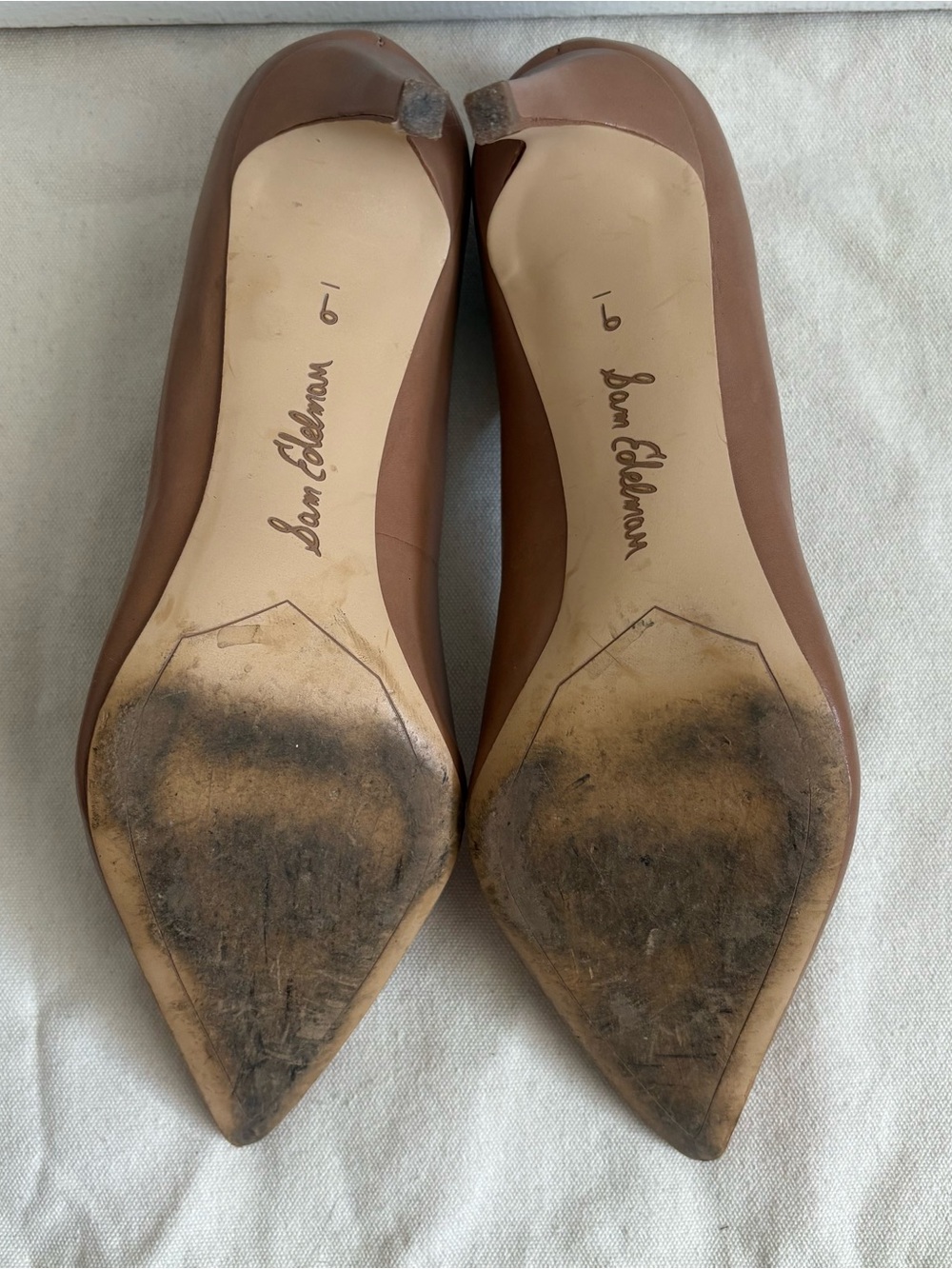 Sam Edelman Beige Leather Slip-On Pointed Toe Stiletto Pumps Women US 9 M - Picture 8 of 8